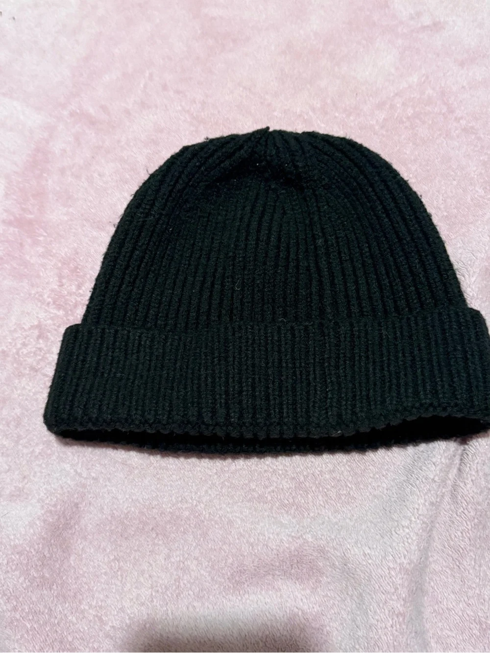The North Face Black Rib-Knit Cuffed Beanie with Logo Patch